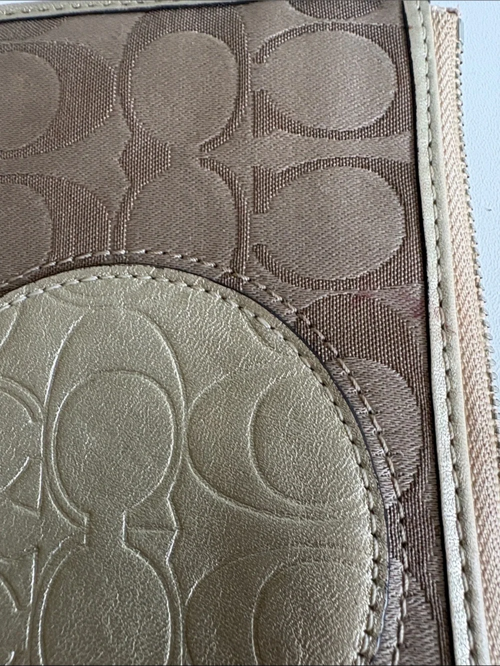 Coach Signature Jacquard Wristlet Wallet Clutch